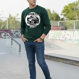 R.Code by The Roadster Life Co. Men Printed Round Neck Pullover Sweatshirt image 3