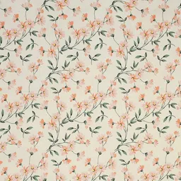 WEAVE AND DECOR Peach-Coloured & Green Floral 300 TC Queen Bedsheet with 2 Pillow Covers image 4