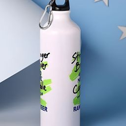 fnp White & Green Aluminium Typography Printed Water Bottle 650 ml-picture-5