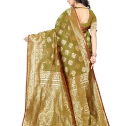 KALINI Woven Design Zari Silk Blend Kanjeevaram Saree image 4