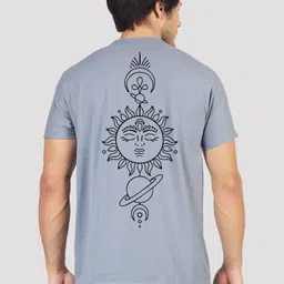 Greylongg Men Graphic Printed Round Neck Cotton T-shirt image 2