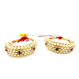NIKYANKA Women 2 Brass Gold-Plated Armlet Bracelet-picture-28