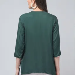 ERUDITE CLUB Floral Embroidered Thread Work Thread Work Kurti image 3