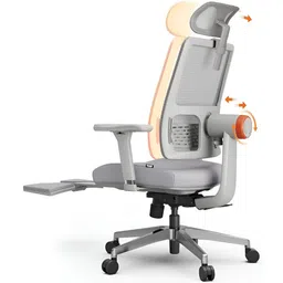 DROGO Grey Ergonomic Study Arm Chair With Footrest-picture-41