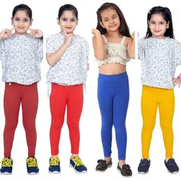 Tik Tok WEARS Girls Red Churidar Length Leggings-picture-44