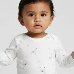 YK Kids Conversational Printed Cotton Long Sleeve Bodysuit with Envelope Neck image 3