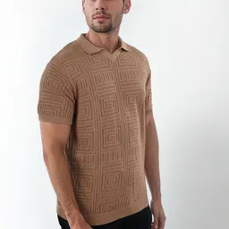 Celio Men Polo Collar Pure Cotton Pockets T-shirt image 2