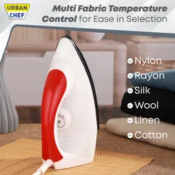 urban chef by urban chef Stainless Steel light Weight Electric 1000 W Dry Iron image 5