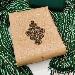 Ishin Ethnic Motifs Embroidered Sequinned Unstitched Dress Material image 1