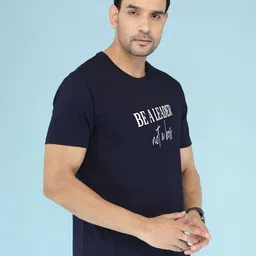 NOBLE HUSTLE Men Typography Printed Round Neck Cotton T-shirt image 5