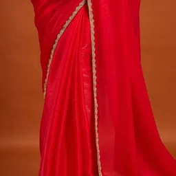 LOROFY Embellished Beads and Stones Chanderi Saree image 4