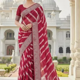 Moda Rapido Woven Design Zari Border Pure Georgette Leheriya Saree-picture-39