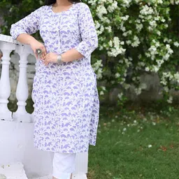 VIFA PLUS Women Plus Size Floral Printed Festive Cotton Straight Kurta-picture-11