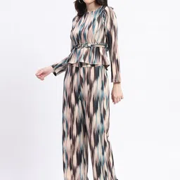 Madame Abstract Printed Round Neck Long Sleeves Top & Trouser image 5
