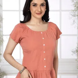 Saffron Threads Women Peplum Top image 2