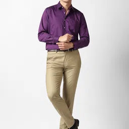 Van Heusen Men Solid Spread Collar Pure Cotton Formal Shirt image 4