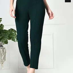 Brainbees Women Pack Of 2 Smart Skinny Fit High-Rise Trousers-image-24