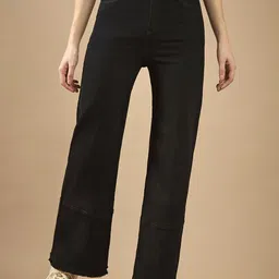 DOLCE CRUDO Women Wide Leg High-Rise Stretchable Jeans-picture-41