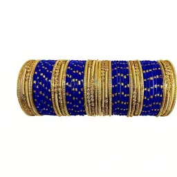poshing Blue Glass Artificial Stones Bangle-picture-16