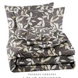 San Marino Grey & White Floral Cotton 4 Piece Double Queen Superfine Bedding Set image 5