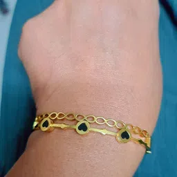 Fashion Doc Stainless Steel Gold-Plated Stones Studded Anti Tarnish Bangle-Style Bracelet-picture-41