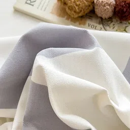 JC HOME White & Grey Checked 140 TC King Bedsheet Set 2.45 mx 2.50 m image 5