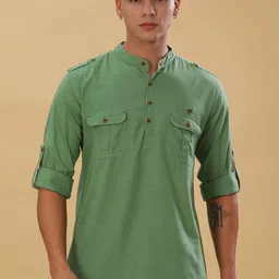 Kuons Avenue Men Thread Work Pathani Kurta-image-10