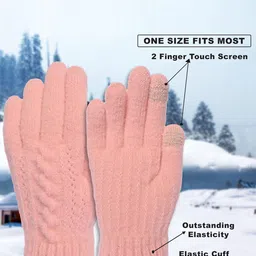 LOOM LEGACY Women Patterned Winter Wear Touchscreen Gloves image 2