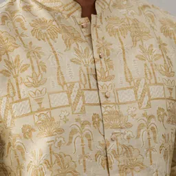 Jompers Floral Woven Design Mandarin Collar Kurta image 4
