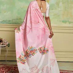 KAYOMMI Floral Digital Printed Pure Crepe Saree image 3