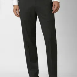 Van Heusen Men Textured Self Design Slim Fit Mid-Rise Formal Trousers-picture-29