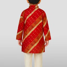 JBN Creation Boys Leheriya Printed Regular Kurta with Pyjamas image 2