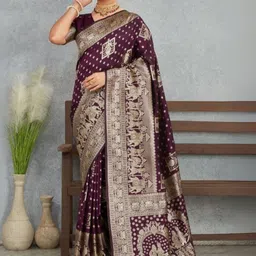 HERE&NOW Woven Design Zari Banarasi Saree-picture-16