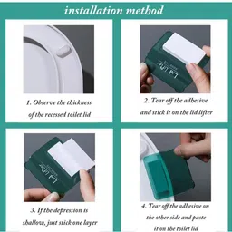 qweezer Toilet Seat Lifter Handle Clip Toilet Lifter Avoid Direct Touch Lifter Adhesive Fit Toilet Seat Lid Lock image 2