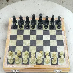 pooja creation PCS Foldable Wooden Chess Board Game Set with Magnetic Wood Pieces (12 inch) 25 cm Chess Board image 4