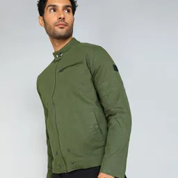 wrogn Men Solid Biker/Riding Jacket image 3