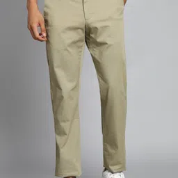 allen solly Men Slim Fit Beige Cotton Blend Trousers-picture-13