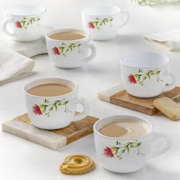 larah by borosil Pack of 6 Opalware Oriental 140 ml Opalware Cup Set-picture-43
