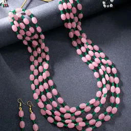 Peora Gold-Plated Artificial Beads Layered Jewellery Set-image-81