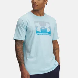 UNDER ARMOUR Boxed Brand Logo Printed Drop-Shoulder Sleeves Loose Fit Training T-shirt-picture-57