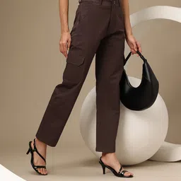 Chemistry Women High-Rise Easy Wash Cargos Trousers-image-46