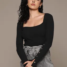 The Roadster Lifestyle Co. Square Neck Ribbed Top-image-26