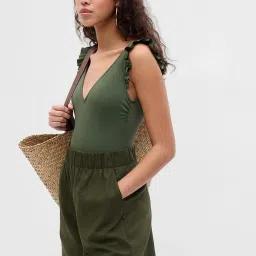 GAP Green Solid Shorts image 4