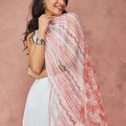 Fabindia Red Printed Stole image 4