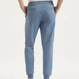 United Colors Of Benetton Blue Regular Fit Texture Trackpants image 2