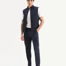 Rare Rabbit Navy Blue Polyester Solid Regular Fit Jacket image 4