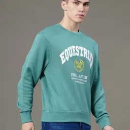 Red Tape Light Green Cotton Polyblend Graphic Baggy Fit Sweatshirt And Hoodies image 4