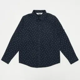 Cantabil Kids Navy Cotton Printed Full Sleeves Shirt-picture-10