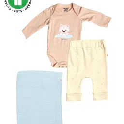 Greendigo Kids Multicolor Printed Full Sleeves Bodysuit, Leggings with Blanket-picture-15