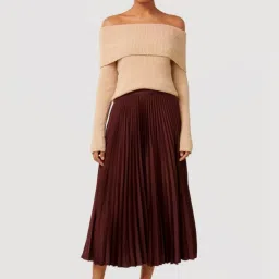 forever new Estelle Satin Pleated Maxi Skirt image 4